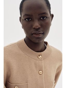 H&M - Women Beige Button-Detail Cardigan