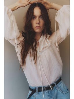 H&M - Women White Lace-In Blouse