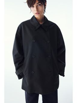 H&M - Women Black Short Trench Coat