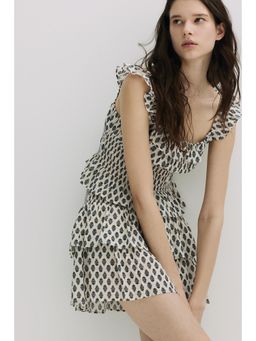 H&M - Women White Frill-Trimmed Cotton Top