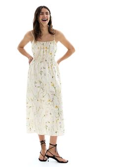 H&M - Women White Smock-Detail Poplin Dress