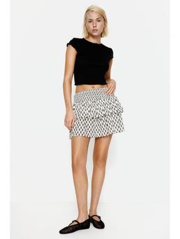 H&M - Women Black Overlock-Detail Pointelle Top