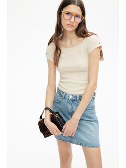 H&M - Women Beige Textu Jersey Top