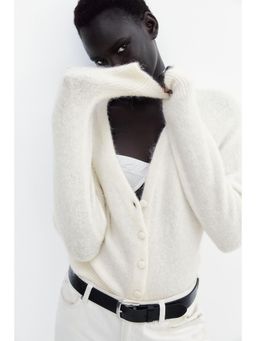 H&M - Women White Alpaca-Blend Cardigan