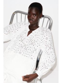 H&M - Women White Broderie Anglaise Blouse