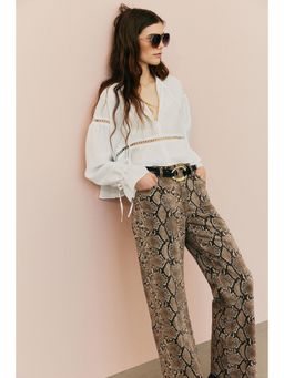 H&M - Women White Oversized Lace-In Blouse