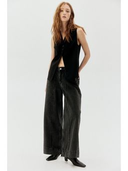 H&M - Women Black Long Suit Waistcoat