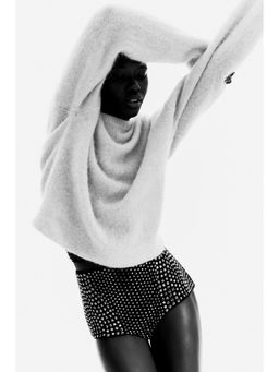 H&M - Women Beige Oversized Alpaca-Blend Jumper