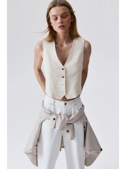 H&M - Women Beige Tailo Suit Waistcoat