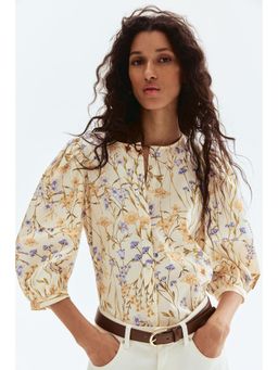 H&M - Women Beige Poplin Blouse
