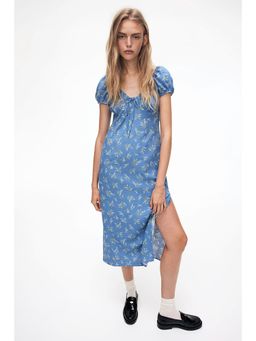 H&M - Women Blue Tie-Detail Maxi Dress