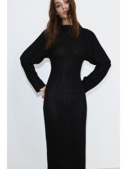 H&M - Women Black Hole-Patterned Maxi Dress