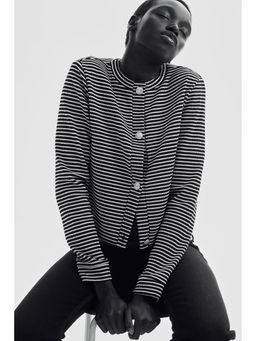 H&M - Women Black Textu Jersey Cardigan