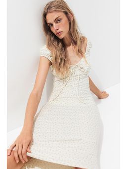 H&M - Women White Drawstring-Detail Bodycon Dress