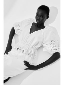 H&M - Women White Broderie Anglaise Blouse