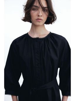 H&M - Women White Picot-Trimmed Dress