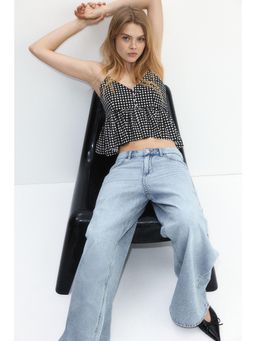 H&M - Women Black Peplum Strappy Top