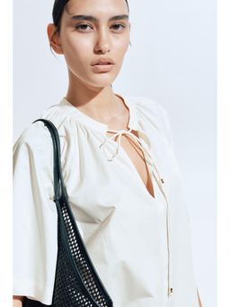 H&M - Women White A-Line Cotton Dress