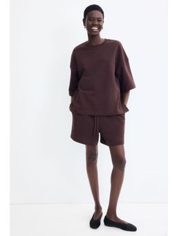 H&M - Women Brown Short-Sleeved Sweatshirt