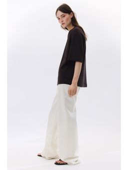 H&M - Women Brown Boxy Interlock T-Shirt