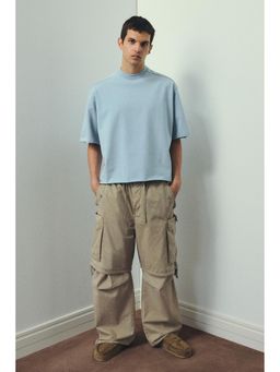 H&M - Men Blue Oversized Fit T-Shirt