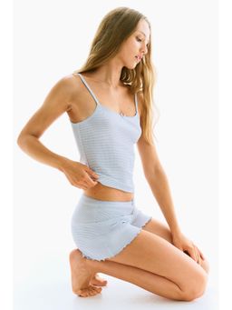 H&M - Women Blue 2-Piece Ribbed Jersey