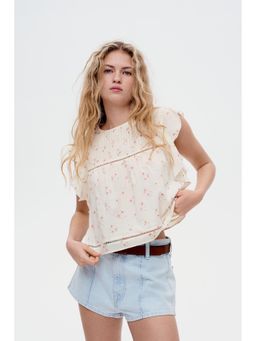 H&M - Women White Flutter-Sleeved Blouse