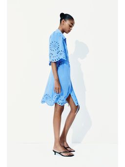 H&M - Women Blue Broderie Anglaise Dress