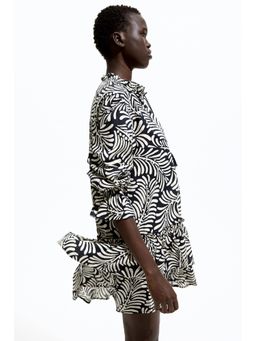 H&M - Women Black Flounced Tie-Belt Dress