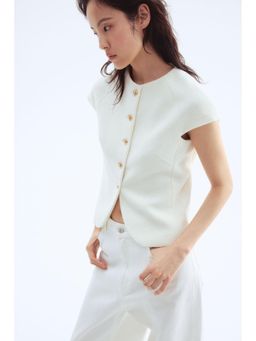 H&M - Women White Button-Front Top