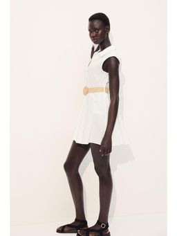 H&M - Women White Belted Shirt Dress