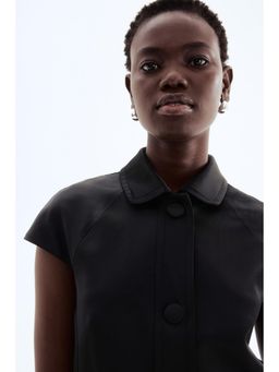 H&M - Women Black Cap-Sleeved Jacket