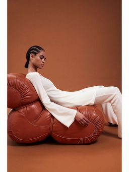 H&M - Women White Knitted Fla-Skirt Dress