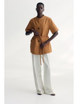 H&M - Women Brown Short-Sleeved Jacket