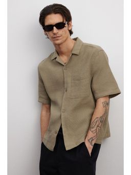 H&M - Men Green Regular Fit Textu Resort Shirt