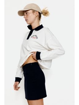 H&M - Women White Cotton Rugby Shirt