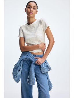 H&M - Women Multi-Color Overlock-Detail T-Shirt