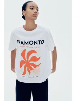 H&M - Women White Printed T-Shirt