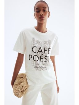 H&M - Women White Printed T-Shirt