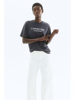 H&M - Women Grey Printed T-Shirt