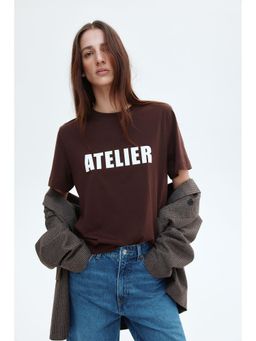 H&M - Women Brown Printed T-Shirt