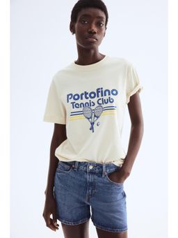 H&M - Women Beige Printed T-Shirt