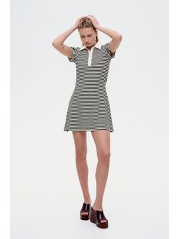H&M - Women White Fla-Skirt Polo Dress