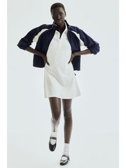 H&M - Women White Fla-Skirt Polo Dress