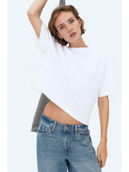 H&M - Women White Boxy Interlock T-Shirt