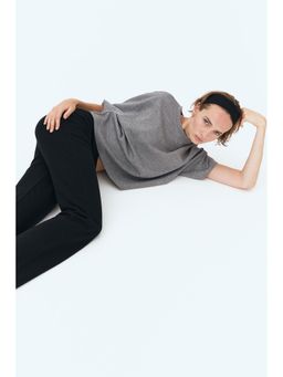 H&M - Women Grey Boxy Interlock T-Shirt