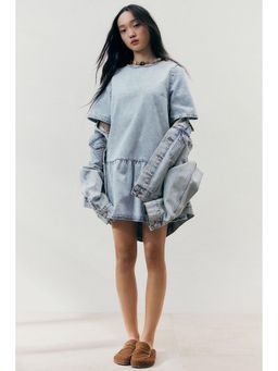 H&M - Women Blue Tie-Detail Denim Dress