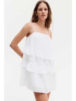 H&M - Women White Flounced Cotton Dress