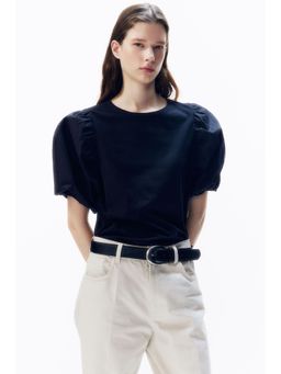 H&M - Women Black Balloon-Sleeved Top