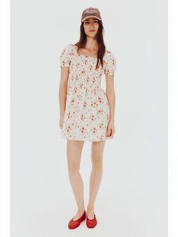 H&M - Women White Smocked Poplin Dress